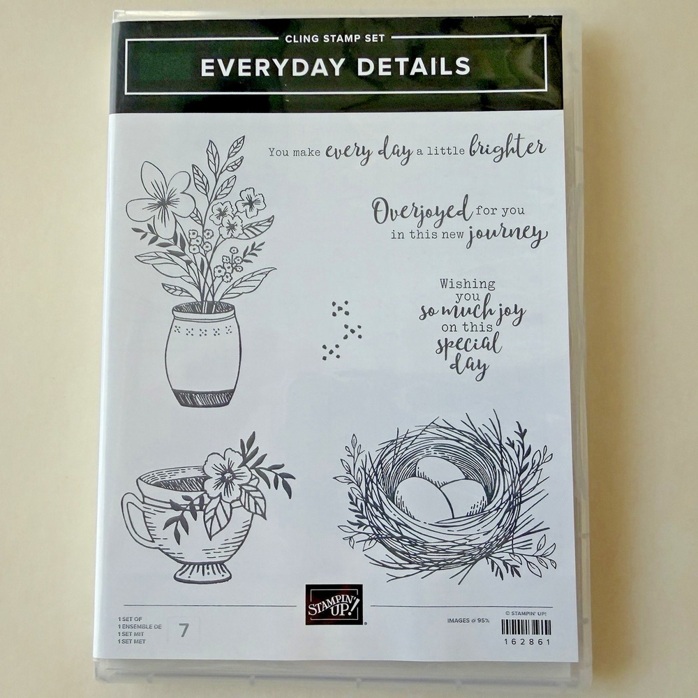 Stampin' Up! Everyday Details Cling Stamp Set 162861 Bird Nest Floral Phrase NEW